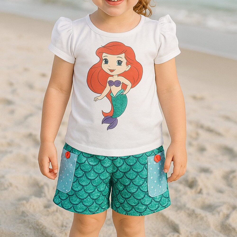 Mermaid Princess Pocket Short Set